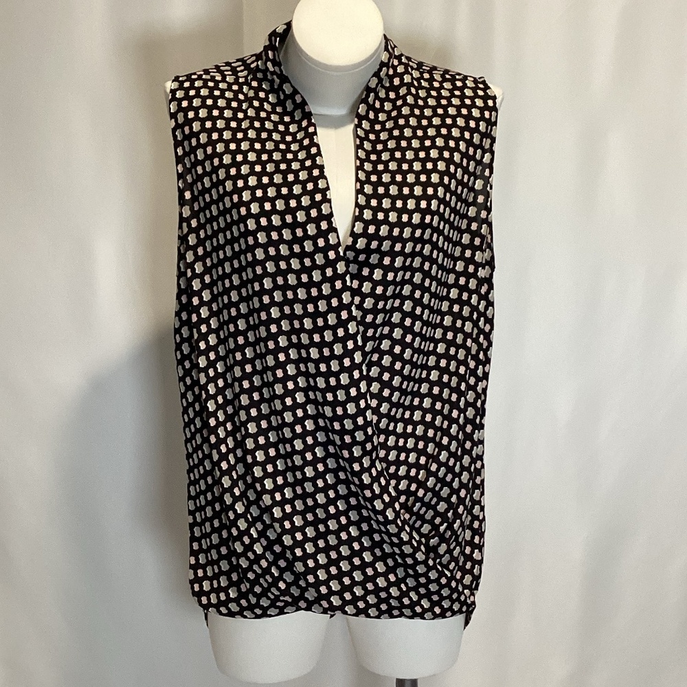 430. Pleione Black & Pastels Sleeveless Top Medium